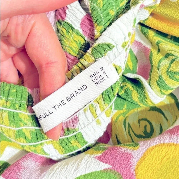 Faithfull The Brand Mae Steffy Floral Print Sleeveless Summer Midi Dress Large - Picture 8 of 9